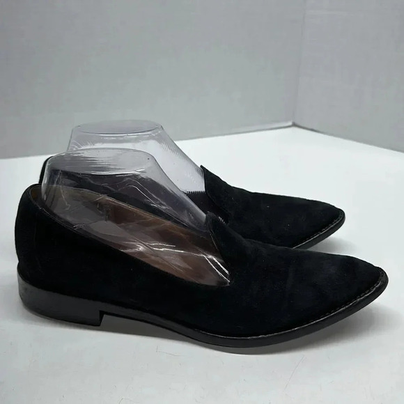 Aquatalia Loafers Shoes Slip On Flats Pointed Toe Suede Black Women's Size 8 - Picture 3 of 8